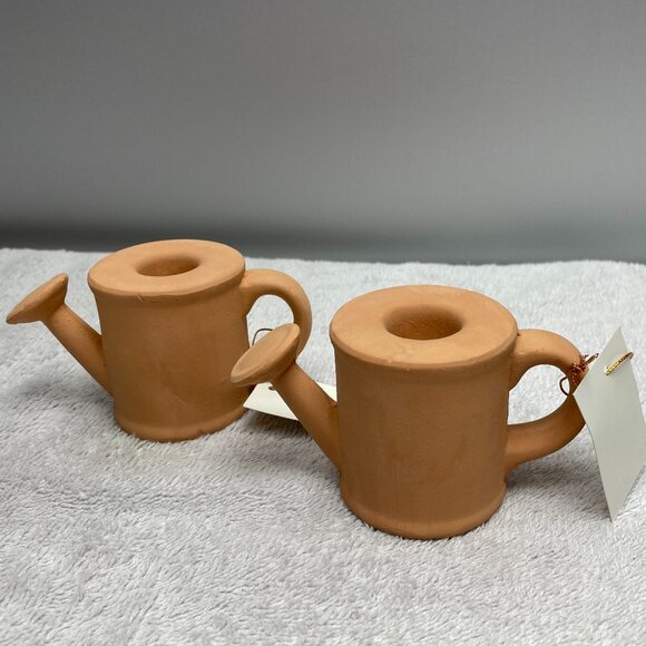 NWT Terra Cotta Watering Can Candle Holders, 2 1/2" T x 4 1/2" L x 2 1/4" D - Picture 2 of 7